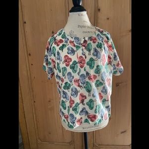 J. Crew novelty hat print blouse